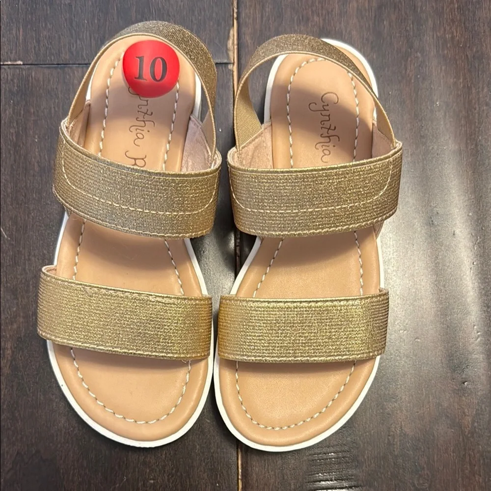 NWOT Cynthia Rowley Gold Kids Sandals!